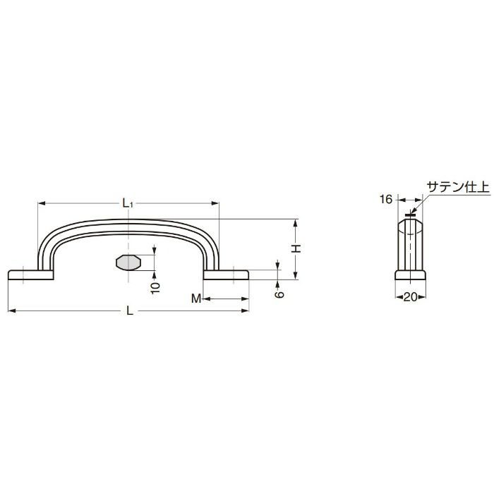 ランプ印ステンレス鋼製ハンドルXL-CUY型 XL-CUY140TT 100-012-835