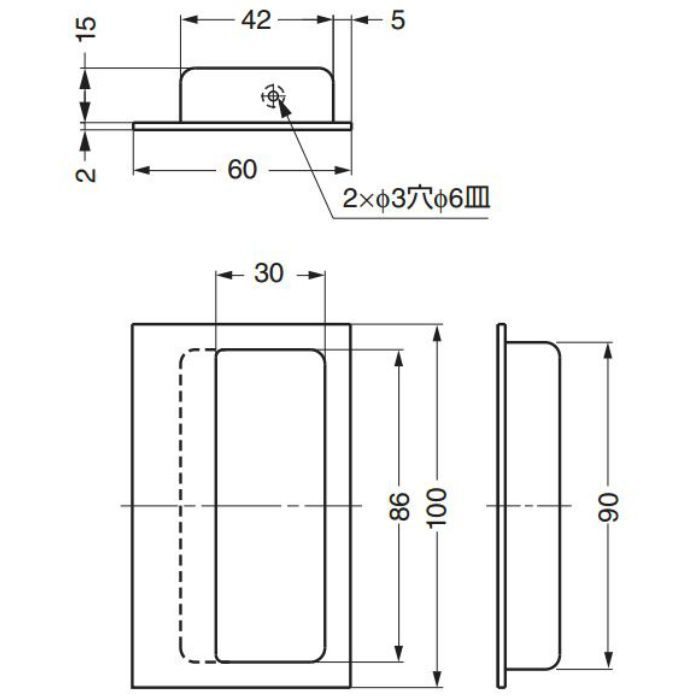 HEWI掘込取手539型 539-99 100-170-147