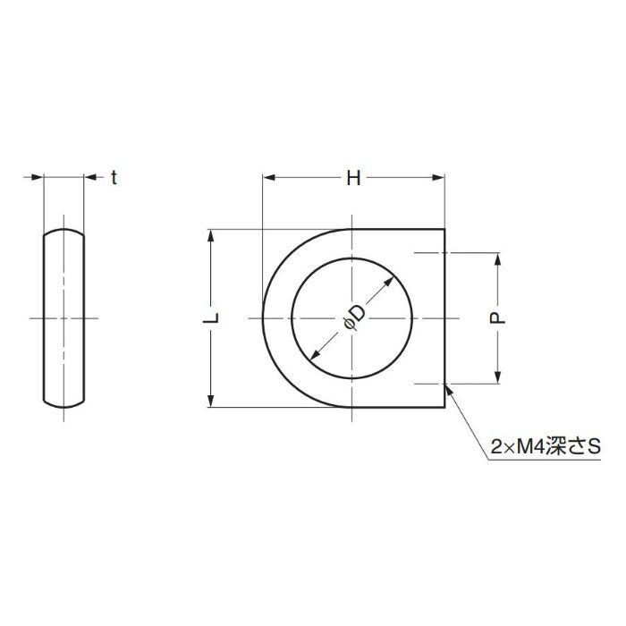 ランプ印ステンレス鋼製D型指環SD型 SD-24S 100-015-022