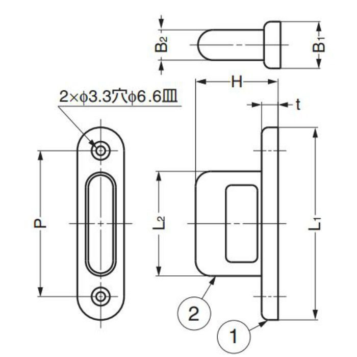 ランプ印ステラアップつまみHS型 HS-70S 100-012-193