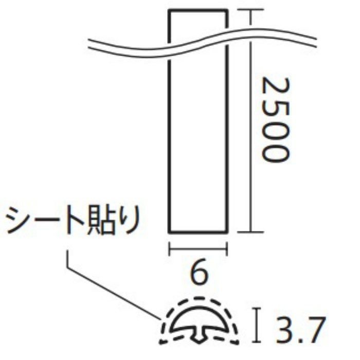 STK-13156 ベスト 平面用ジョイナー シート貼り仕上げ 2500 ミディアム 木目