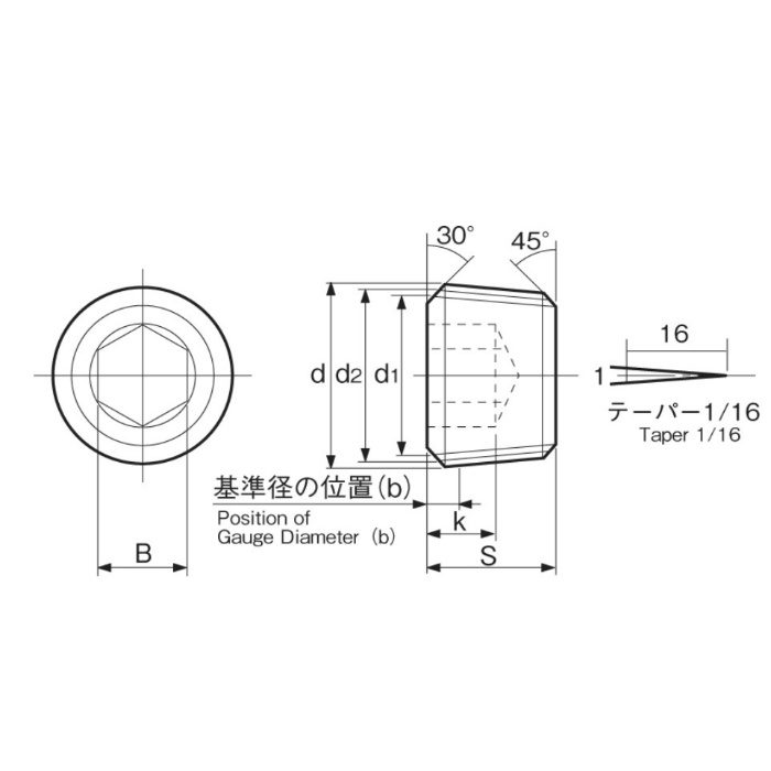 M084-0318 MIC ステンレステーパープラグ沈み 寸法 3／8 3個入