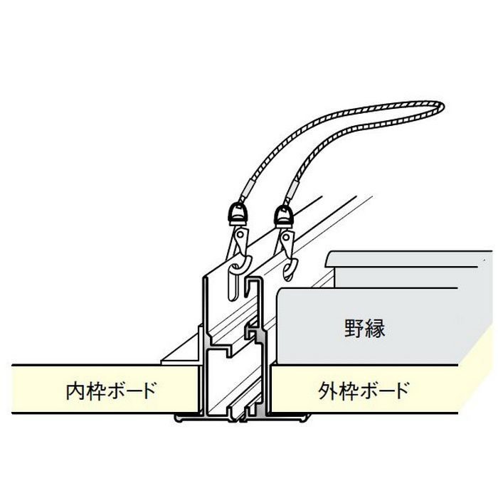 62107 落下防止ワイヤーS （天井点検口用補助部材） メッキ 長さ150mm
