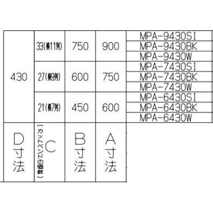 MPA-9430SI レンジフード前幕板 シルバーメタリック 間口900mm 総高さ