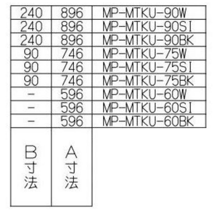 MP-MTKU-90BK レンジフード面材取付金具 ブラック 間口900mm用 富士