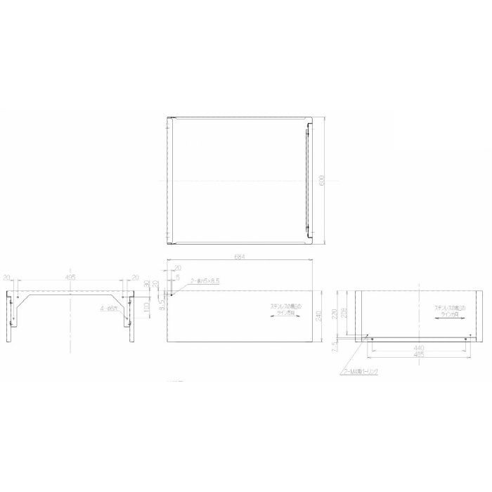 SACD-240SI レンジフードSACR用スライドダクト シルバー 総高さ670～800mm用