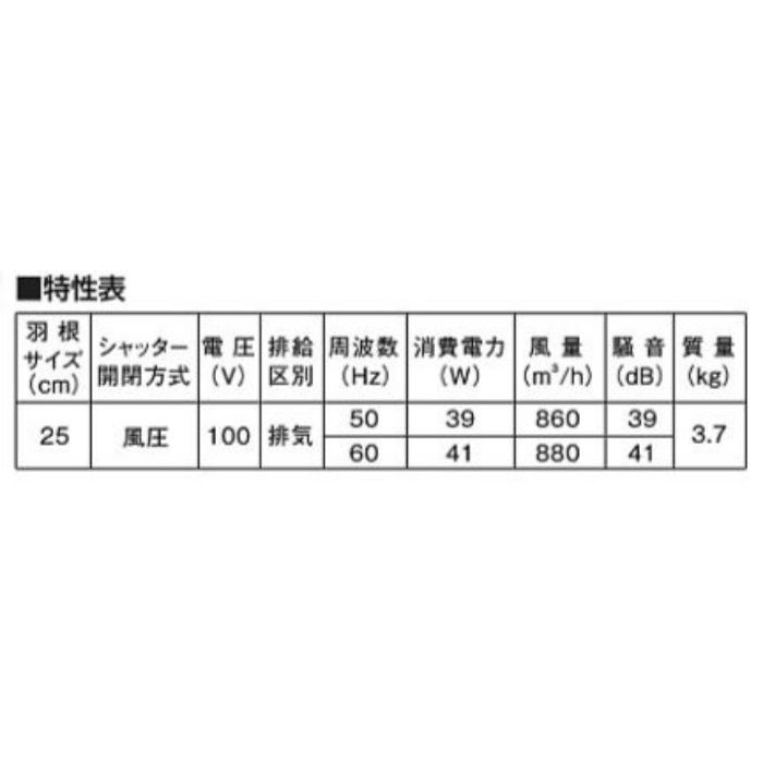 VH-25B1 引き紐式プロペラ換気扇