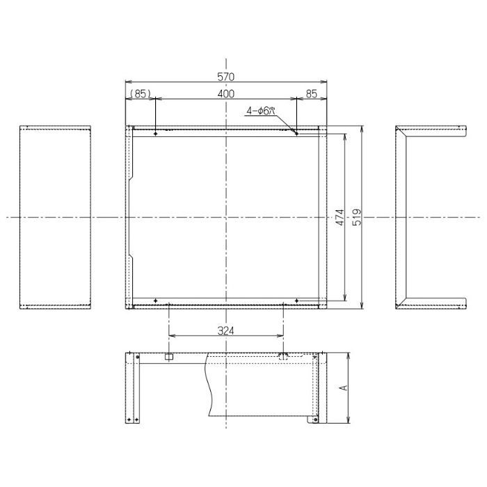 SDCA-6-150W レンジフードSSQR-3A専用 ダクトカバー ホワイト 間口600mm 総高さ500～550・600～750mm用