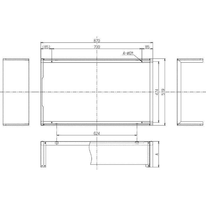 SDCA-9-150W レンジフードSSQR-3A専用 ダクトカバー ホワイト 間口900mm 総高さ500～550・600～750mm用