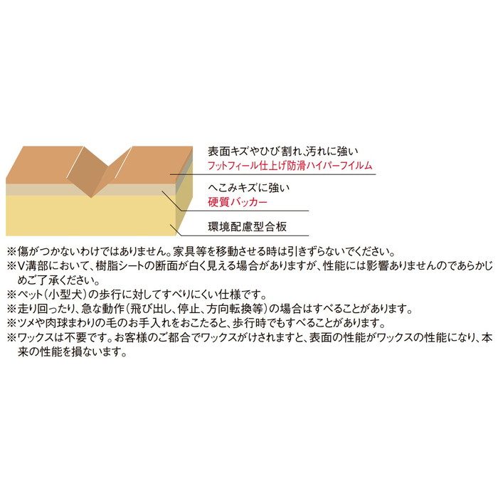 LL-FR2B01-MAFF ラシッサ Sフロア 耐水・ペット 木目タイプ［151］ クリエラスクF チェリー柄 さらっと Foot feel 6枚／ケース