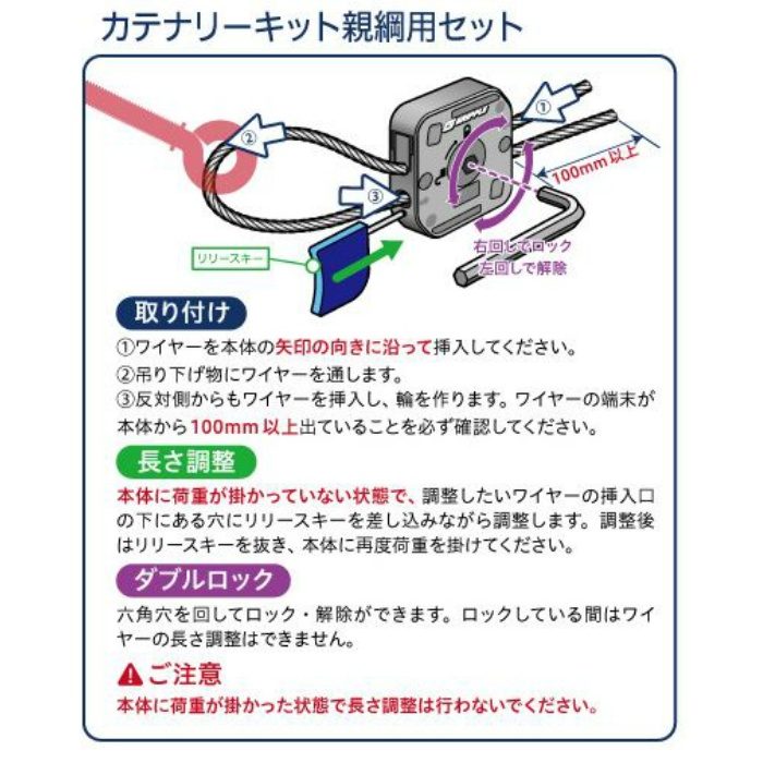 カテナリーキット 線径3mm×長さ5m 1セット×2個（2セット）