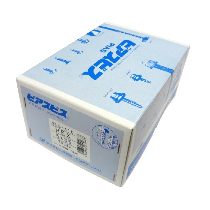 PIAS-HEX-SUS-635 ピアスビス HEX 六角 全ネジ ステンレス パシペート 6×35 500本入