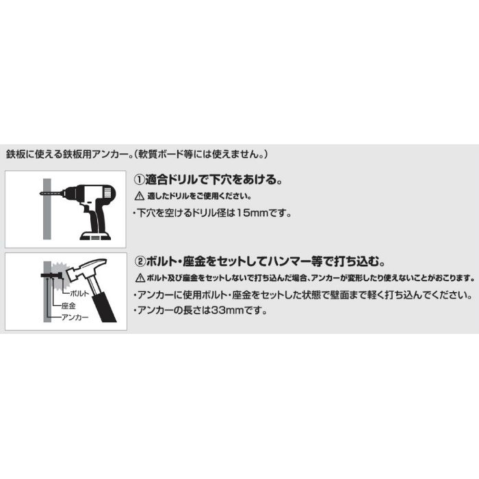 R2-M8 鉄板用アンカー ぽんとⅡ 50個／小箱