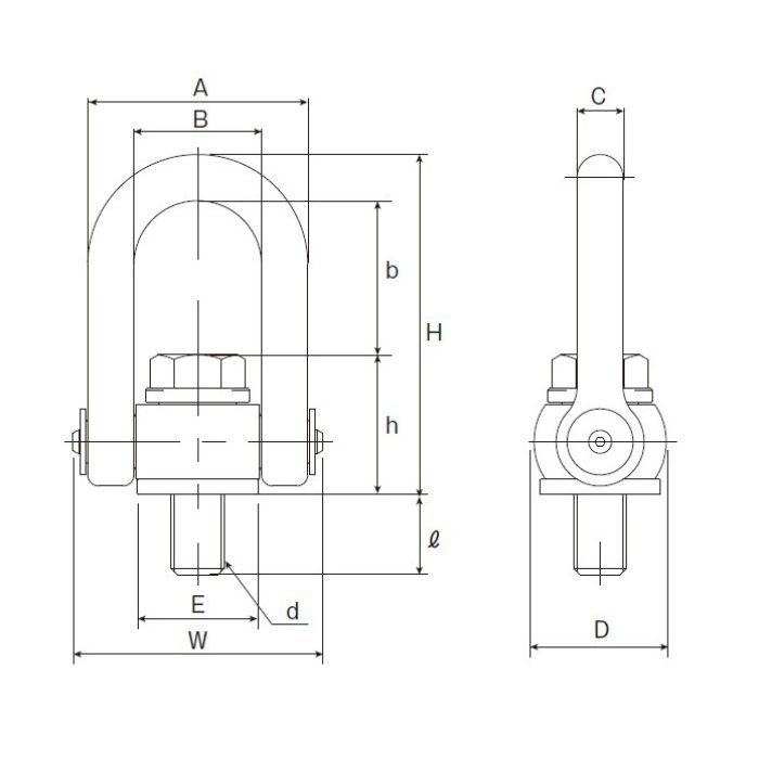ME2422C マルチアイボルト 使用荷重Ton（KN）3.6（35.30）