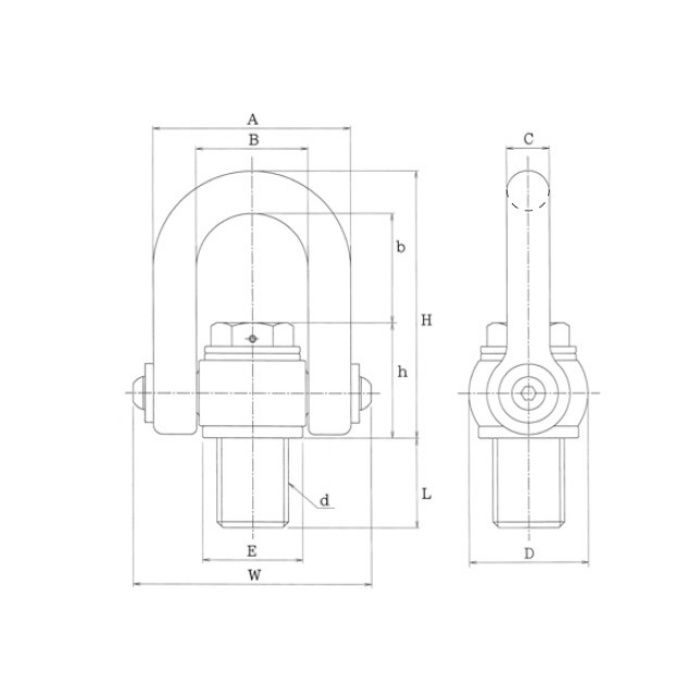 HBM2416 マルチアイボルト ハイブリッド 使用荷重Ton（KN）2.0（19.6）