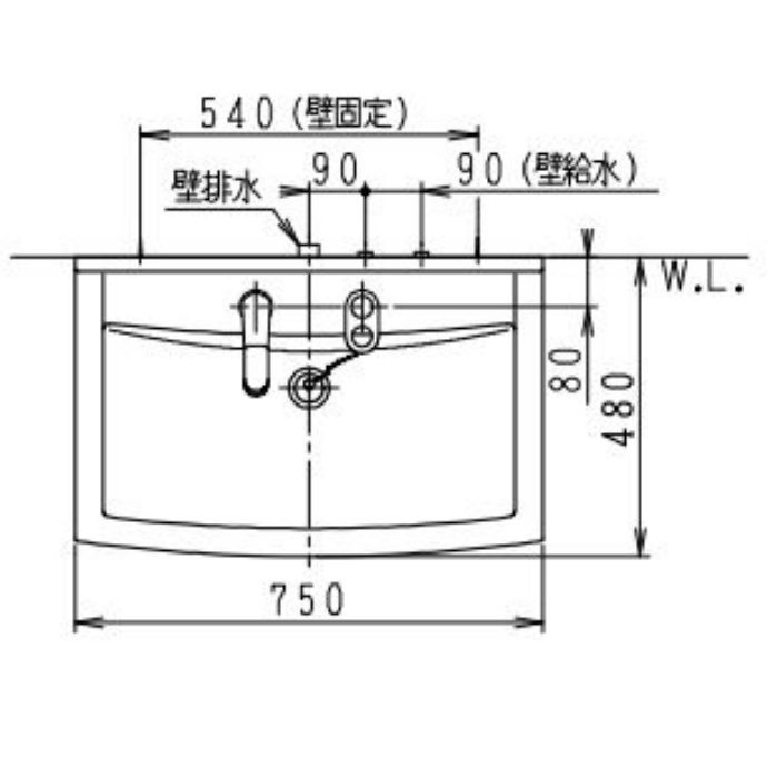 LU752RSJ-19 BW1+LUM7512SLCS リフレスタンド 洗面化粧台セット シャワー水栓 1面鏡ショート くもり止めコート 750幅 ダークウッド