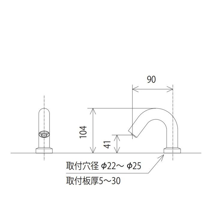 水栓 センサー水栓 AC100V 黒 ロング E1700L2M5 KVK - 3