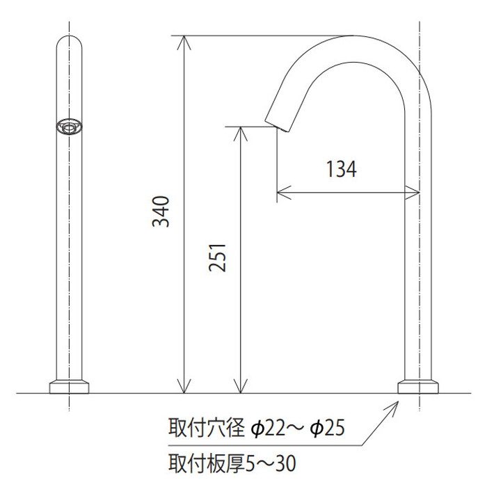 ∬∬KVK 水栓金具【E1700L4】センサー水栓 ロング吐水口タイプ 電源