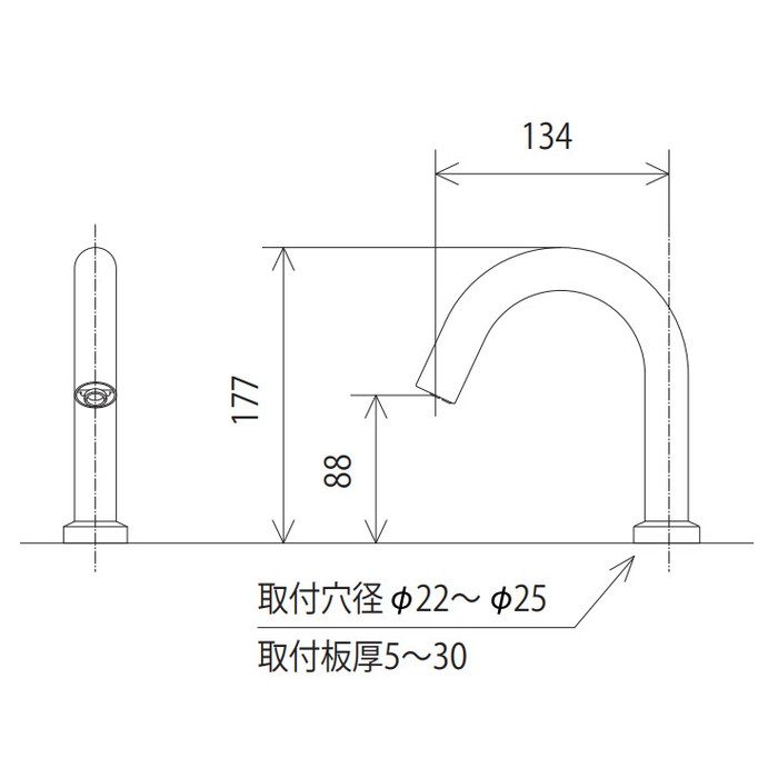 定価 KanamonoYaSan KYSKVK センサー水栓 AC100V 白 ロング E1700LM4