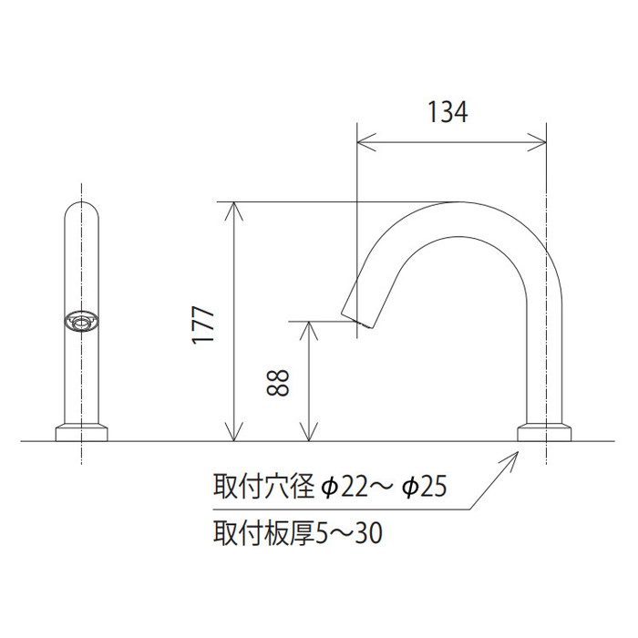 E1700DLM4 センサー水栓 電池式 マットホワイト ロングタイプ【アウン 