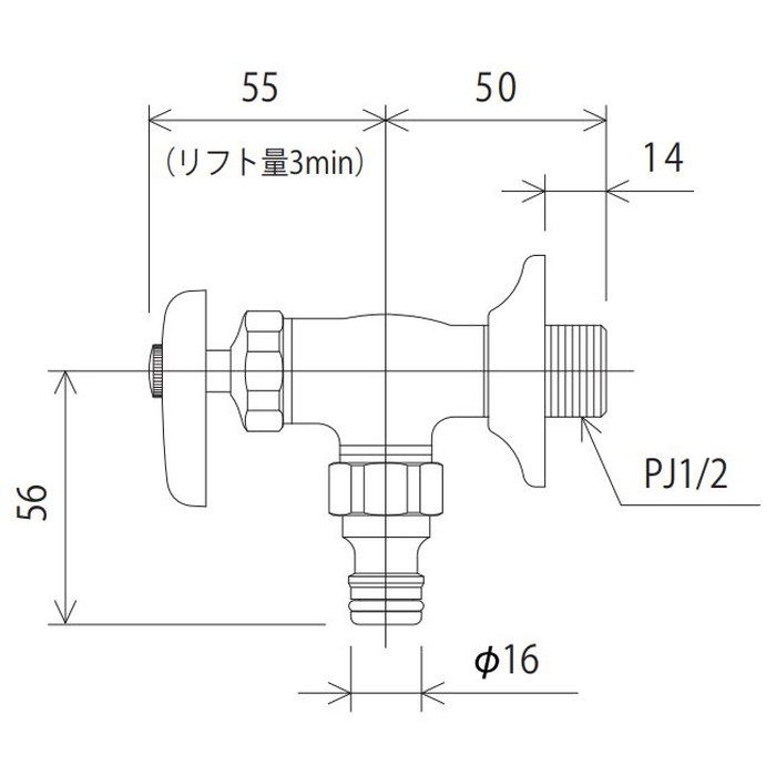 K115SPJ 屋外ホース接続ニップル付水栓