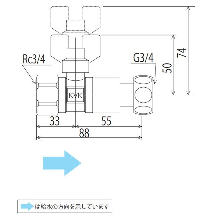 K153-20 逆止弁付ボールバルブ（めねじ×めねじ（ナット型）） 20mm用