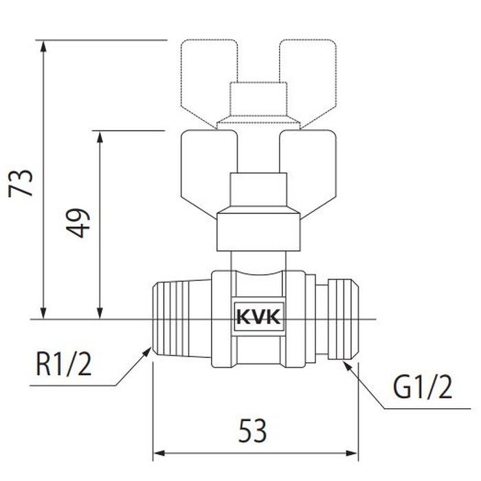 K240 耐熱ボールバルブ R1／2おねじ×G1／2おねじ