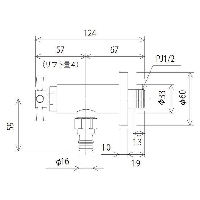 K1400SPJ 屋外ホース接続ニップル付水栓 KVK【アウンワークス通販】