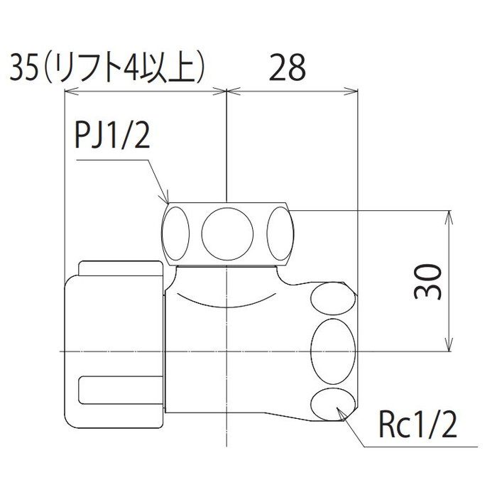 LK112K60 アングル形止水栓（本体ナット有）