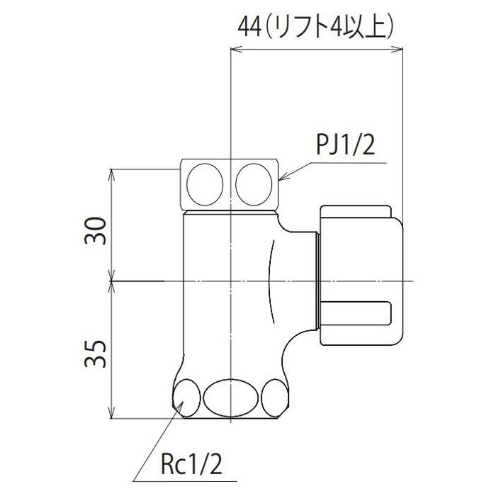 LK182K60 ストレート形止水栓（本体ナット有）