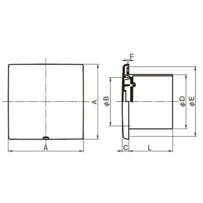PC100CW 換気孔 角型クーラーキャップ クールホワイト 137×137mm