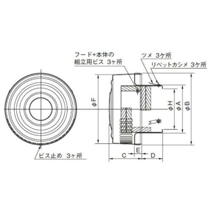 換気孔 アルミ防音ガラリ 100 BR ブロンズ
