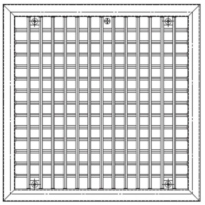 換気孔 ダクト吹出口アルミグリル VHFDS 白 300×300