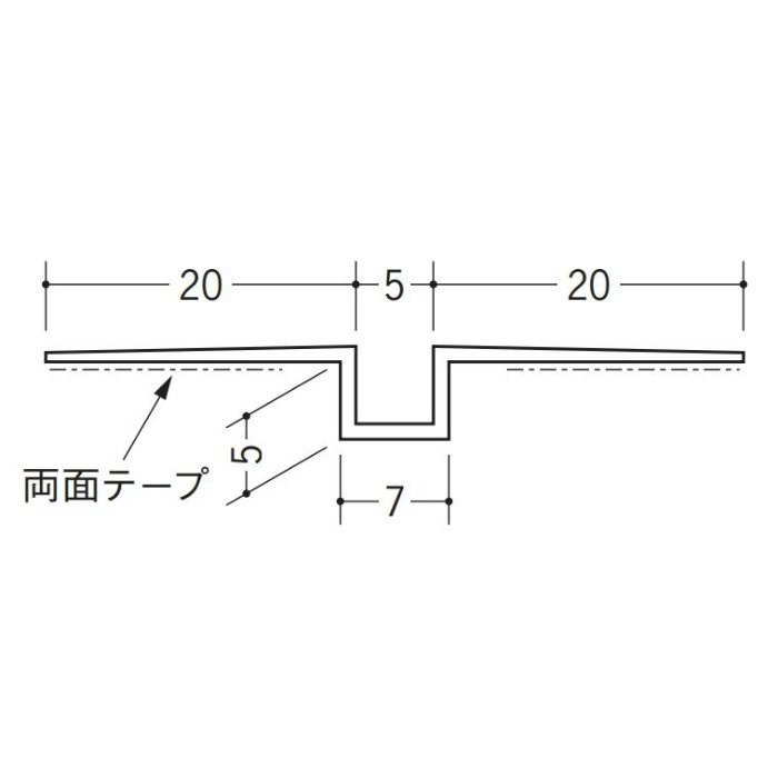 37365 ハット目地5×5 穴あき＋テープ付 ホワイト 2.5m 創建【アウン