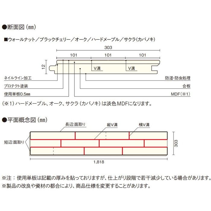 FKP302D-B 一般住宅用洋風床材 銘木フローリング コンビットグラードプラス101 ハードメープル 6枚／ケース