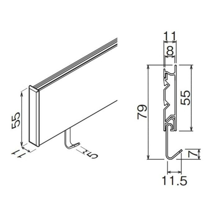 MR4401 なげしレール 900mm ナチュラル