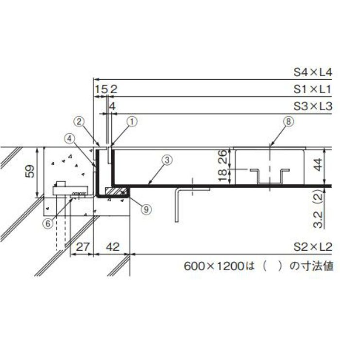 BH-8SL 600×1200 マシンハッチ（一般型） 長方形蓋 錠付