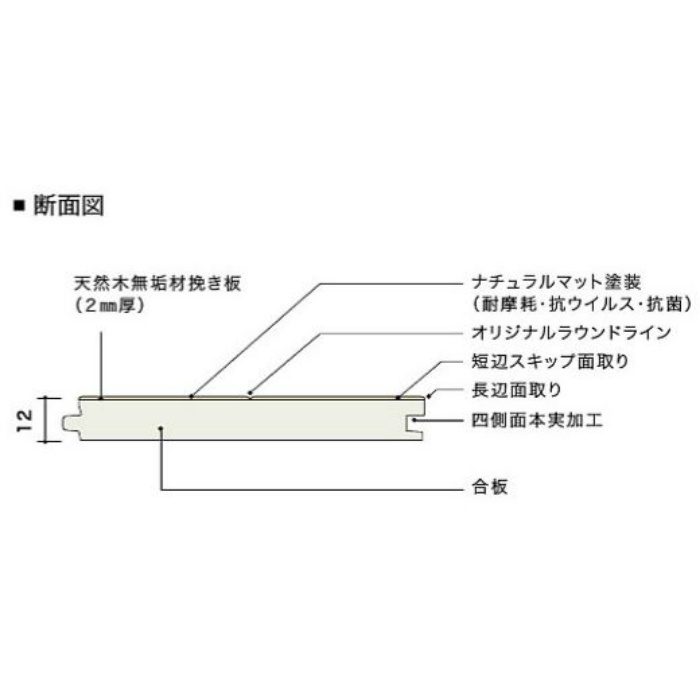 PMT2KJ05RYS ライブナチュラルプレミアム RUSTIC 2Pタイプ 303mm オーク N-45° 6枚／ケース