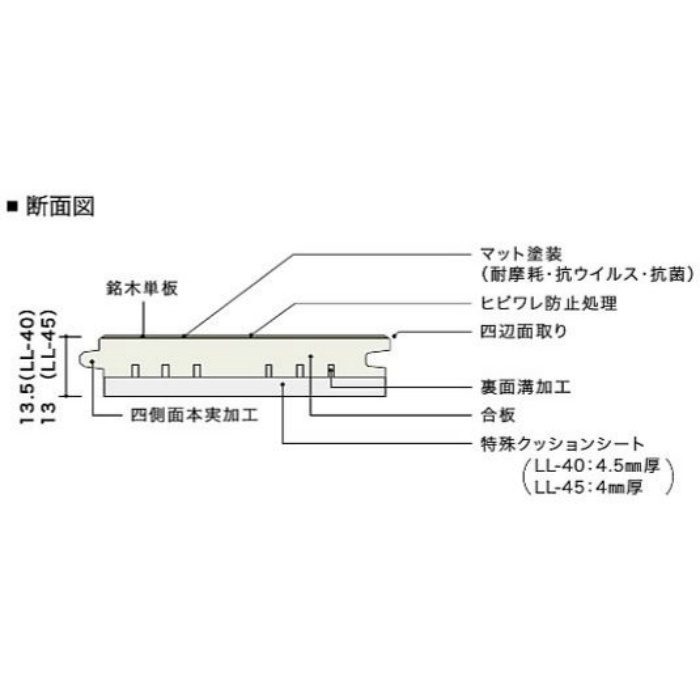 HLBW00BWL5S ライブナチュラルMSX ネダレス145（LL-40） 1Pタイプ 145mm ブラックウォルナット 24枚／ケース