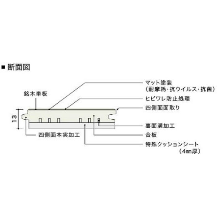 HLBF0051L4S ライブナチュラルMSX ネダレスHLBF（L-45） 2Pフラットタイプ 145mm ホワイトアッシュ 24枚／ケース