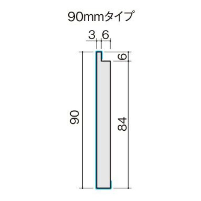QPS511102NV 見切縁（90mmタイプ） ネイビーオーク柄 2本入／セット