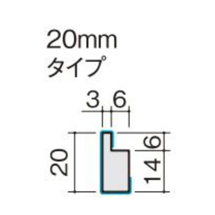 QPS511202PY 見切縁（20mmタイプ） しっくいホワイト柄 2本入／セット