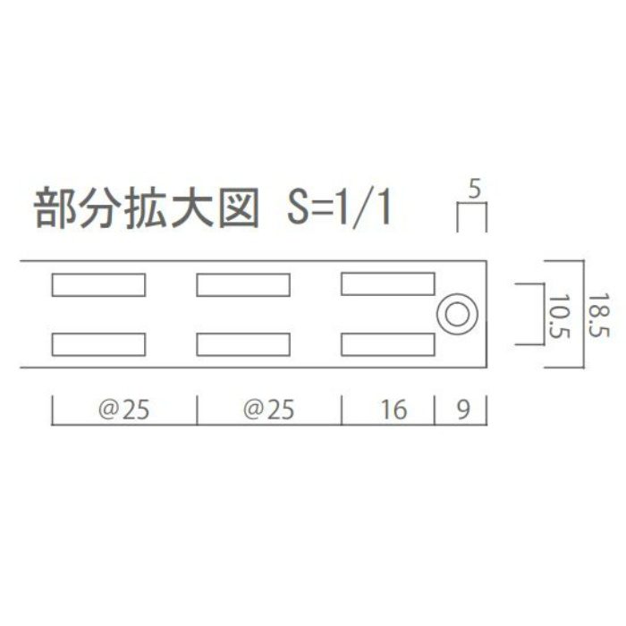 MKTTD061-1-K 棚柱 ダブル L=609mm ブラック 1本