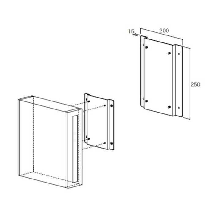 戸建郵便受箱 縦型口金ポスト T926Series  T926壁取付用補助ブラケット