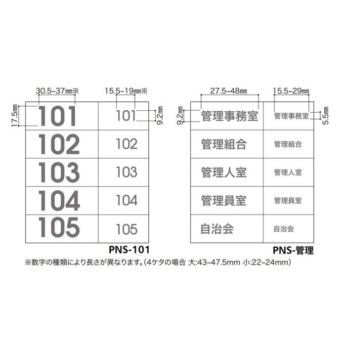 ナンバーシールSeries PNSシール（転写シール）  PNS-管理【セール開催中】