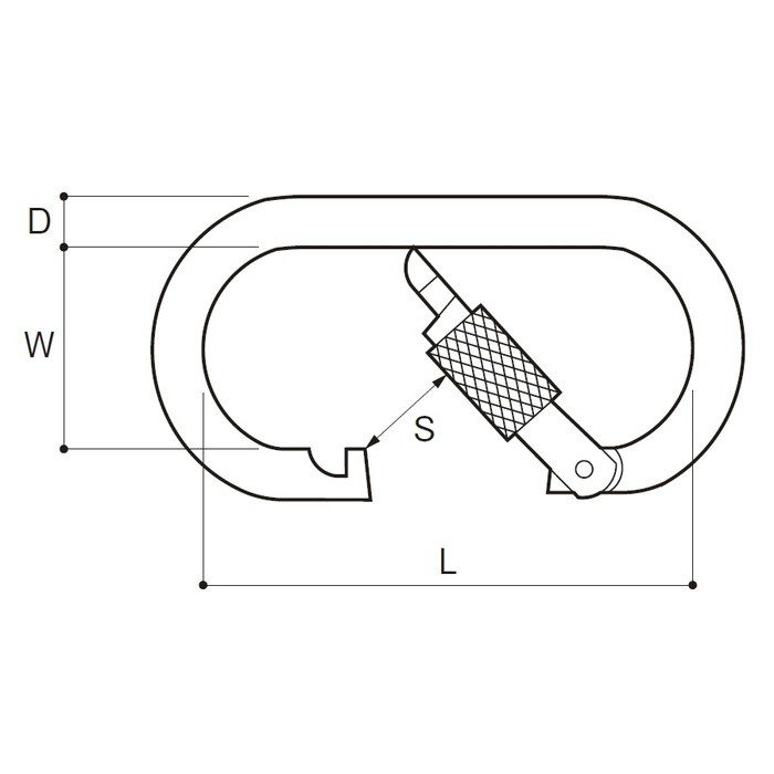 KOK-10 カラビナO型 環付き ステンレス 10mm