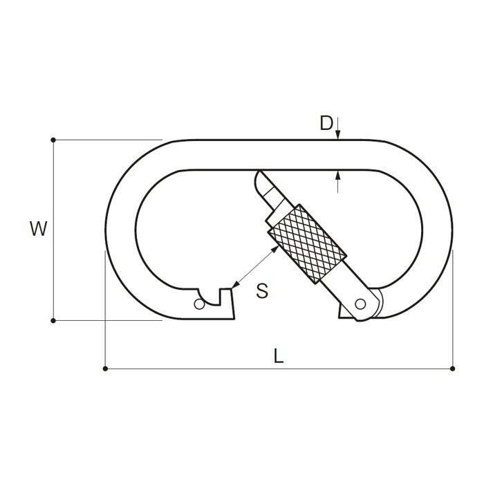 KD10 カラビナスーパー（環付き） 鉄 10mm