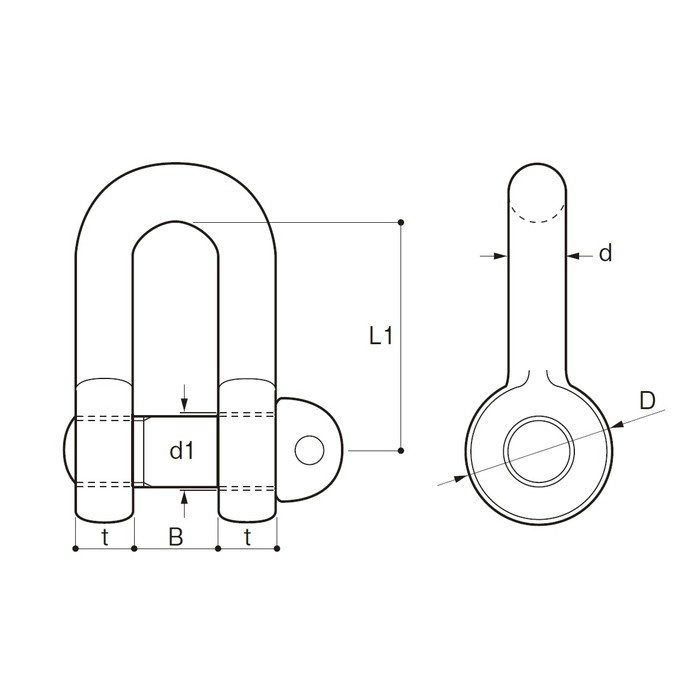 SC-18 JIS規格シャックル（SC型）  ステンレス 鍛造製 18mm