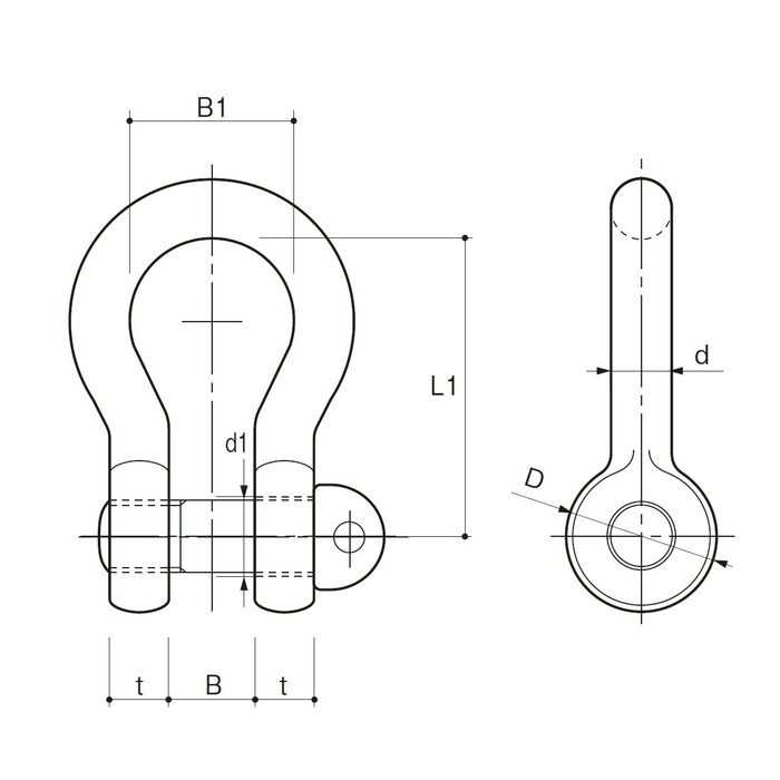 ステンレスシャックル JIS規格 ねじ込みタイプ M14 線径約14mm 開口約