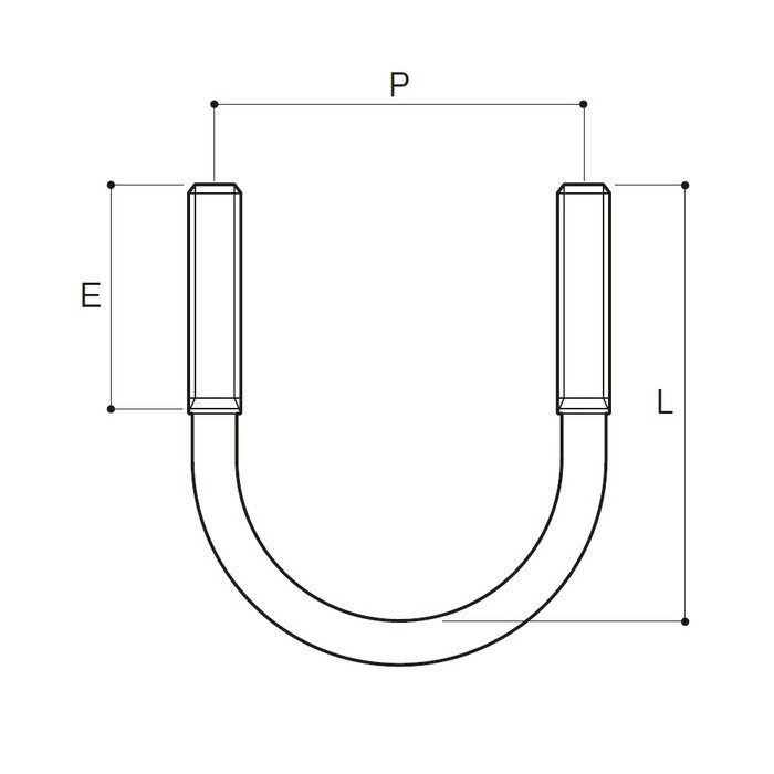 40A-M6 ステンレス一般鋼管Uボルト 鋼管外径48.6mm